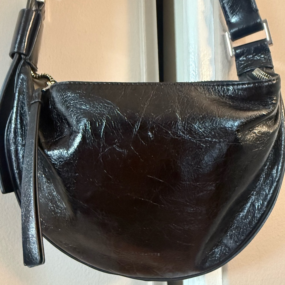 All Saints Black Leather Crossbody Bag - Picture 6 of 10